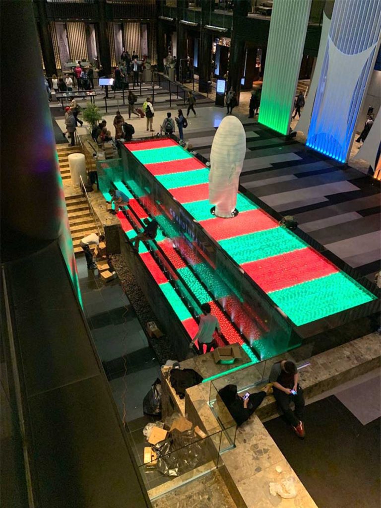Horticultural Creations Inc of New York City Grand Hyatt Hotel lobby LED light installation