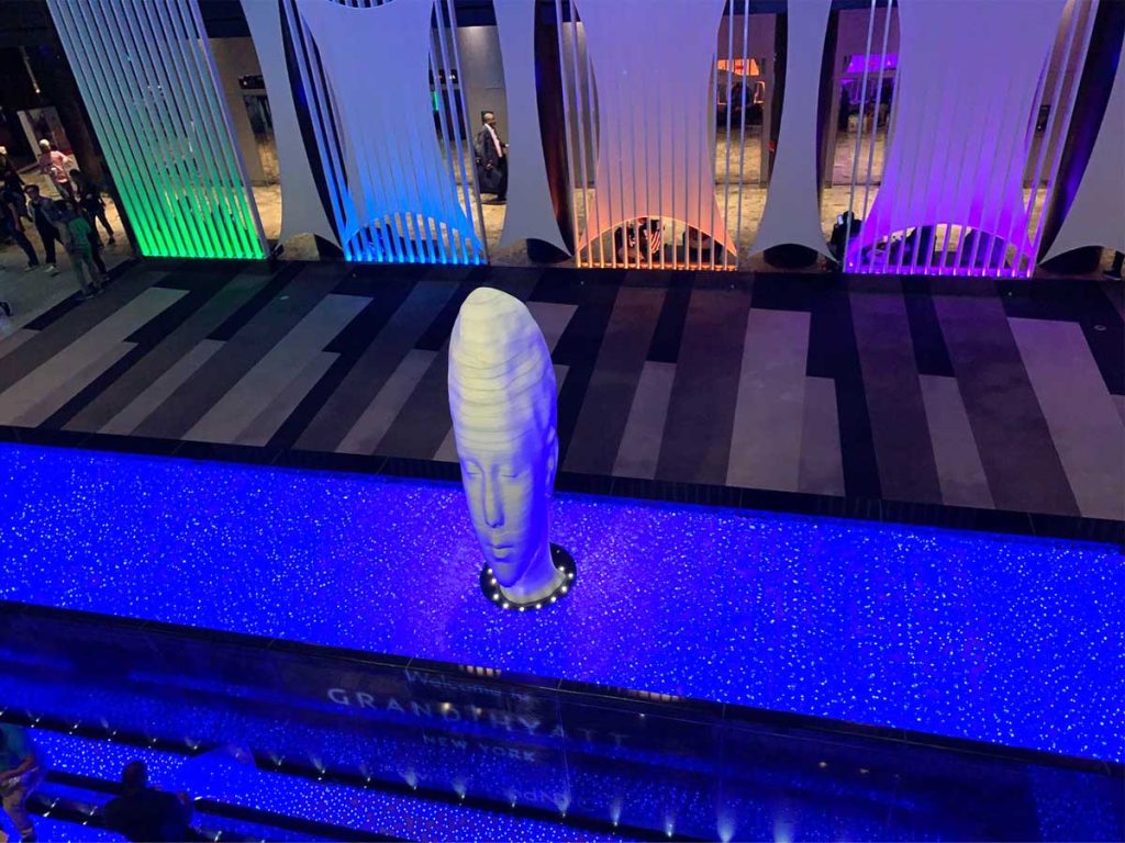 Horticultural Creations Inc of New York City Grand Hyatt Hotel lobby LED light installation